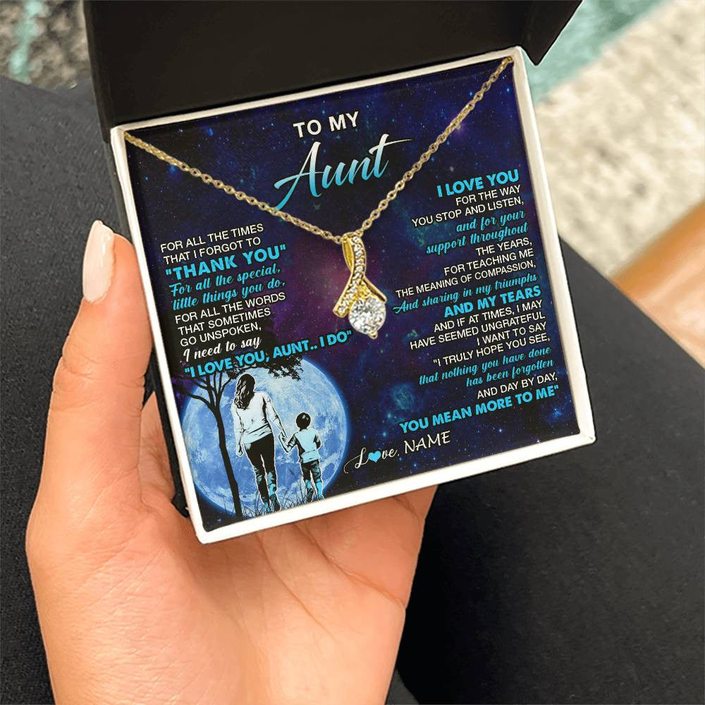 Personalized To My Aunt Necklace From Nephew Thank You Day By Day Aunt Birthday Gifts Mothers Day Christmas Customized Gift Box Message Card