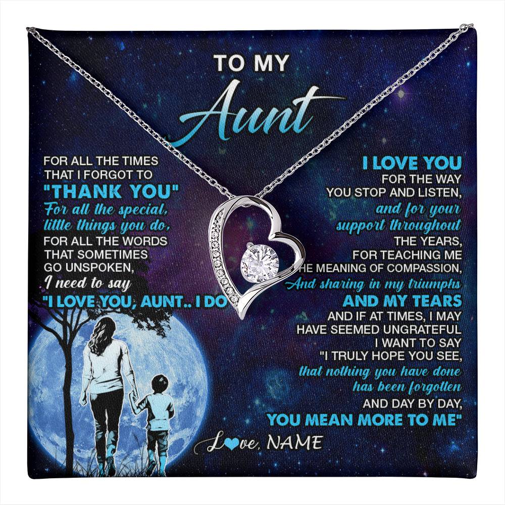 Personalized To My Aunt Necklace From Nephew Thank You Day By Day Aunt Birthday Gifts Mothers Day Christmas Customized Gift Box Message Card