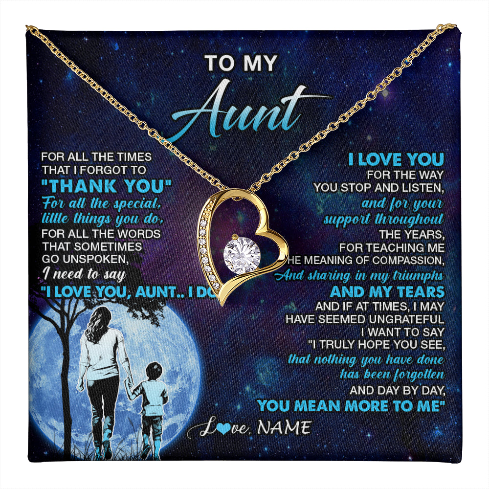 Personalized To My Aunt Necklace From Nephew Thank You Day By Day Aunt Birthday Gifts Mothers Day Christmas Customized Gift Box Message Card