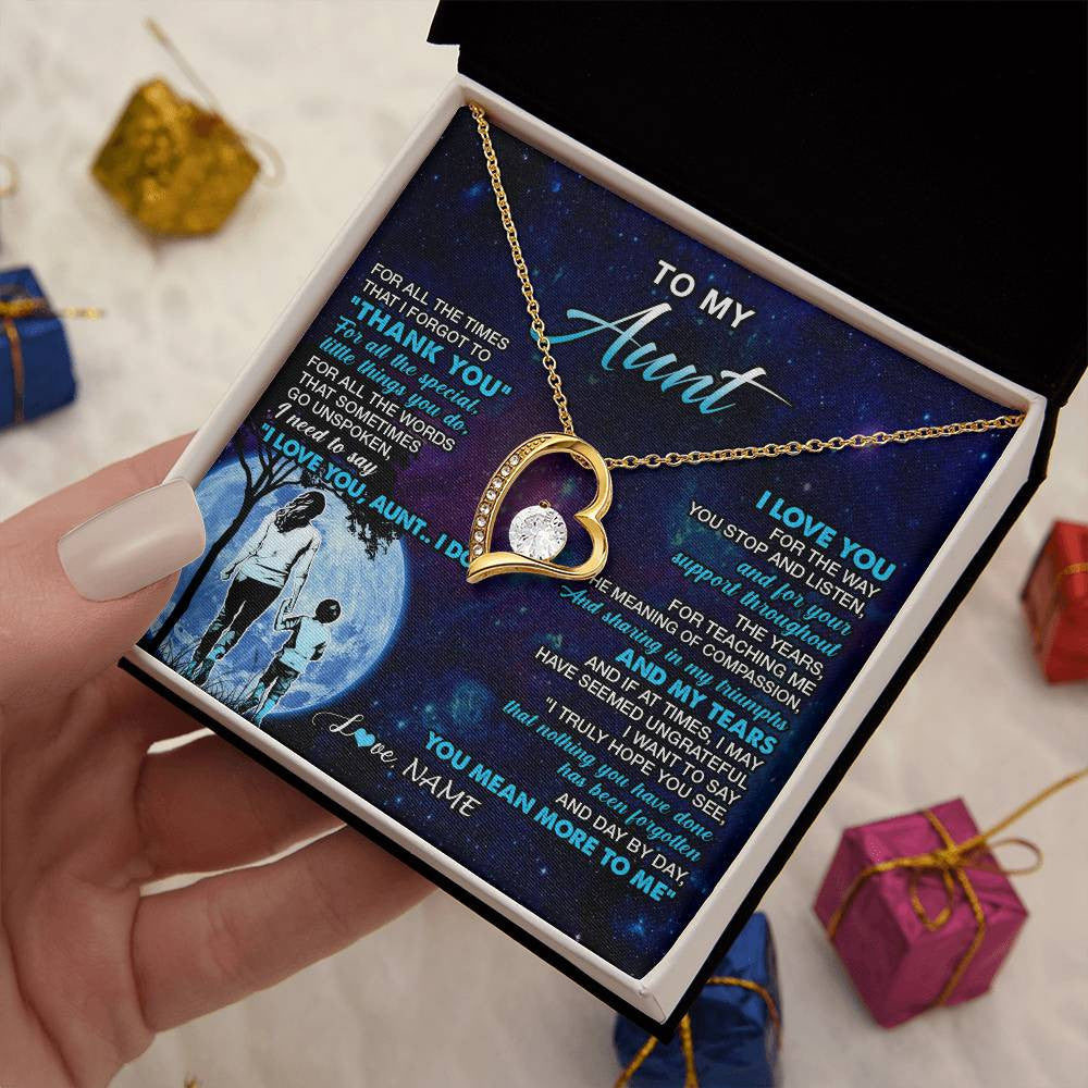 Personalized To My Aunt Necklace From Nephew Thank You Day By Day Aunt Birthday Gifts Mothers Day Christmas Customized Gift Box Message Card