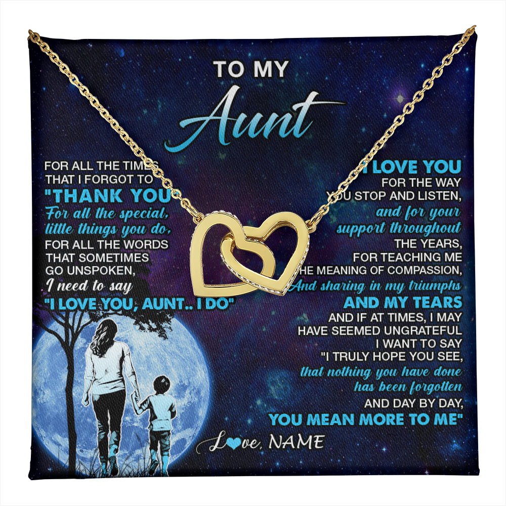 Personalized To My Aunt Necklace From Nephew Thank You Day By Day Aunt Birthday Gifts Mothers Day Christmas Customized Gift Box Message Card