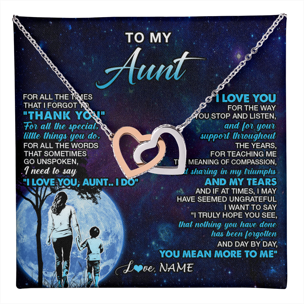 Personalized To My Aunt Necklace From Nephew Thank You Day By Day Aunt Birthday Gifts Mothers Day Christmas Customized Gift Box Message Card