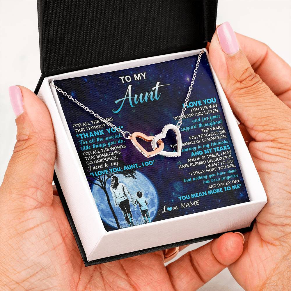 Personalized To My Aunt Necklace From Nephew Thank You Day By Day Aunt Birthday Gifts Mothers Day Christmas Customized Gift Box Message Card