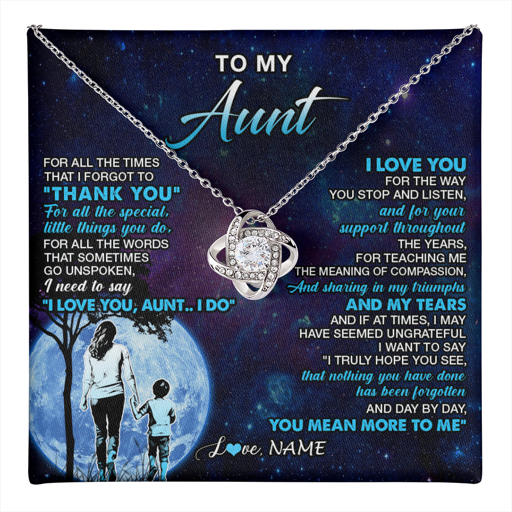 Personalized To My Aunt Necklace From Nephew Thank You Day By Day Aunt Birthday Gifts Mothers Day Christmas Customized Gift Box Message Card