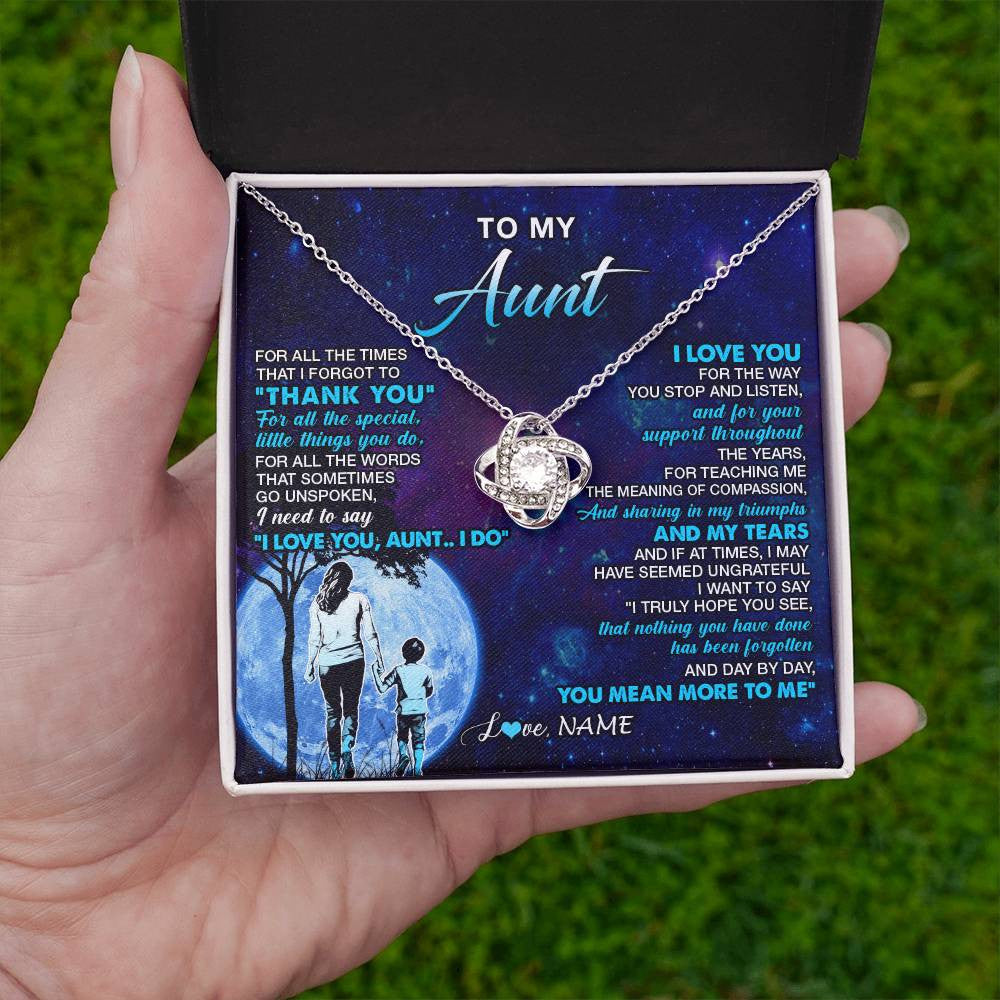 Personalized To My Aunt Necklace From Nephew Thank You Day By Day Aunt Birthday Gifts Mothers Day Christmas Customized Gift Box Message Card