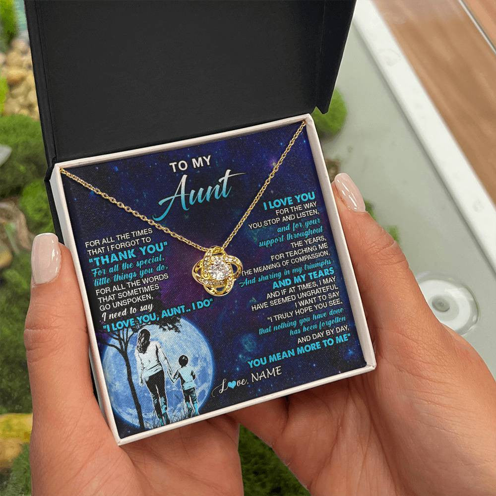 Personalized To My Aunt Necklace From Nephew Thank You Day By Day Aunt Birthday Gifts Mothers Day Christmas Customized Gift Box Message Card
