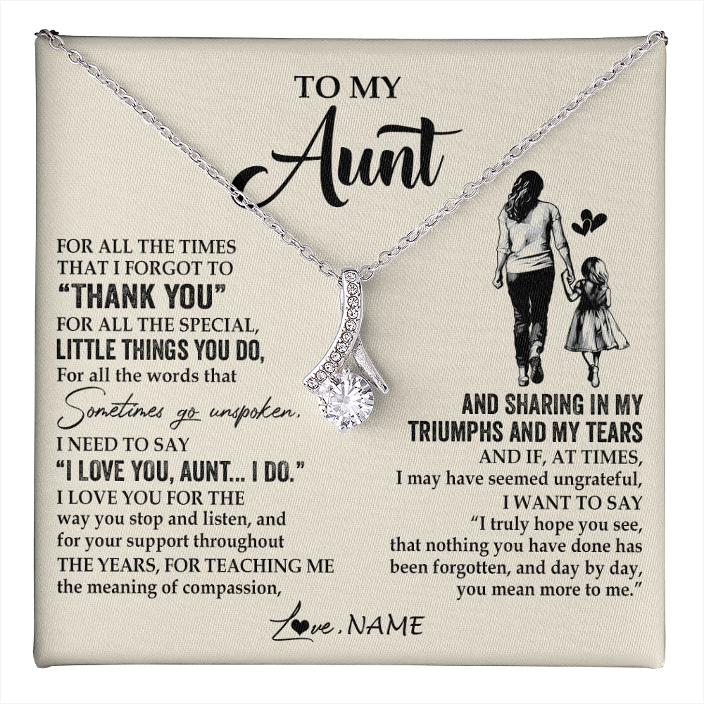 Personalized To My Aunt Necklace From Niece For All The Times That I Forgot To Thank You Aunt Birthday Mothers Day Christmas Customized Gift Box Message Card