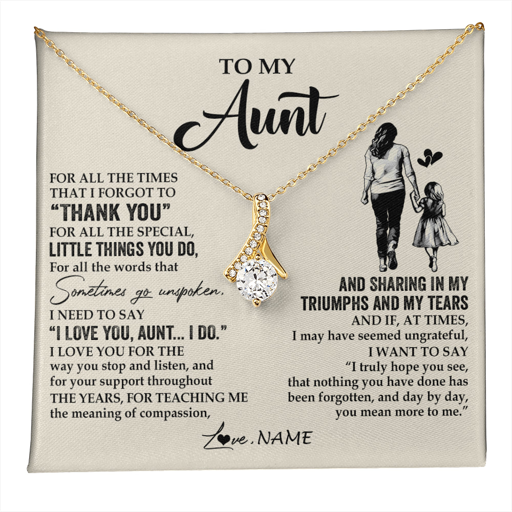 Personalized To My Aunt Necklace From Niece For All The Times That I Forgot To Thank You Aunt Birthday Mothers Day Christmas Customized Gift Box Message Card