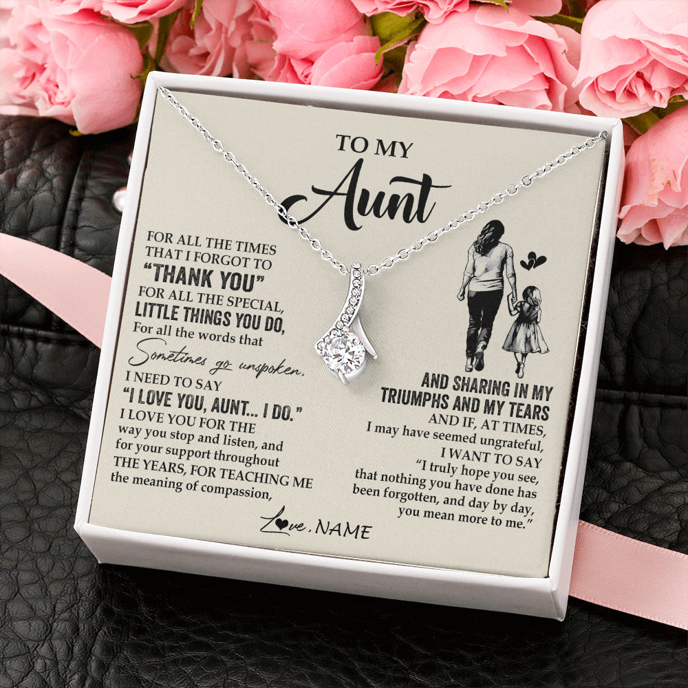 Personalized To My Aunt Necklace From Niece For All The Times That I Forgot To Thank You Aunt Birthday Mothers Day Christmas Customized Gift Box Message Card
