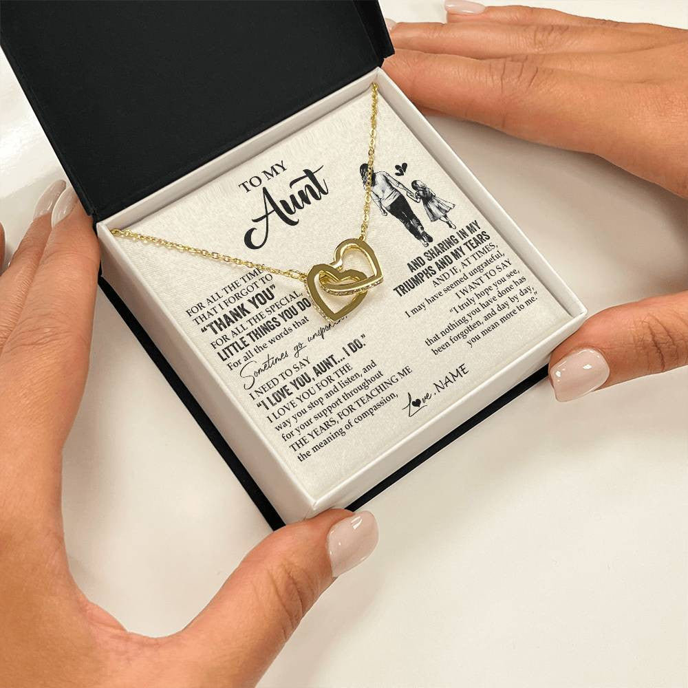 Personalized To My Aunt Necklace From Niece For All The Times That I Forgot To Thank You Aunt Birthday Mothers Day Christmas Customized Gift Box Message Card