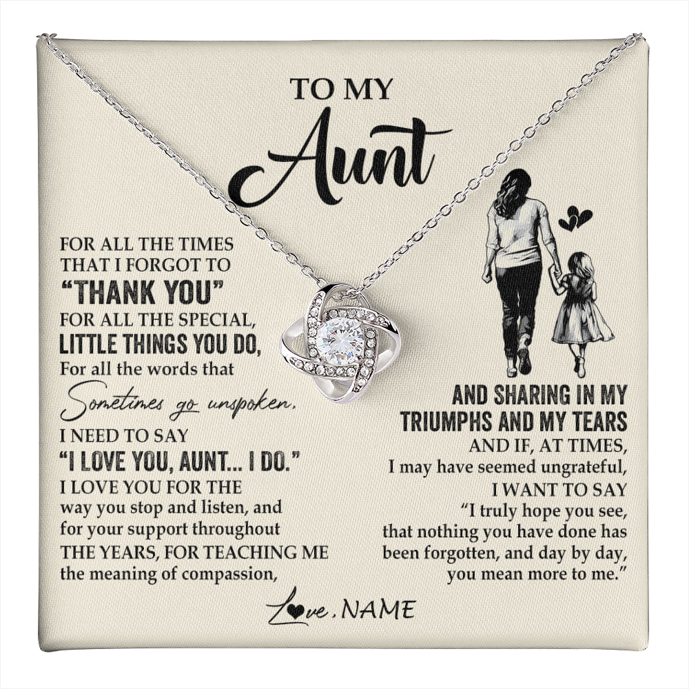 Personalized To My Aunt Necklace From Niece For All The Times That I Forgot To Thank You Aunt Birthday Mothers Day Christmas Customized Gift Box Message Card