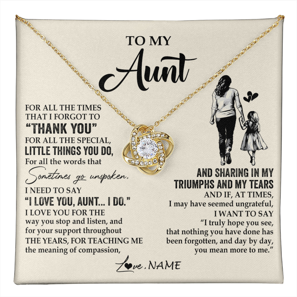Personalized To My Aunt Necklace From Niece For All The Times That I Forgot To Thank You Aunt Birthday Mothers Day Christmas Customized Gift Box Message Card