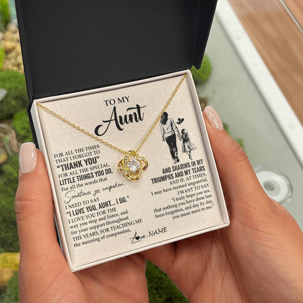 Personalized To My Aunt Necklace From Niece For All The Times That I Forgot To Thank You Aunt Birthday Mothers Day Christmas Customized Gift Box Message Card