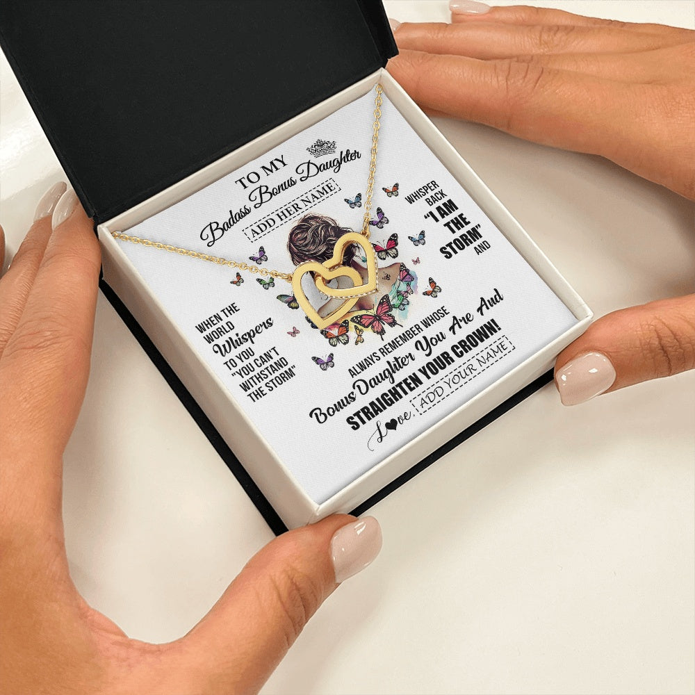 Personalized To My Badass Bonus Daughter I Am The Storm Necklace From Stepdad Stepmom Beautiful Step Daughter Birthday Gifts Christmas Gift Box Message Card