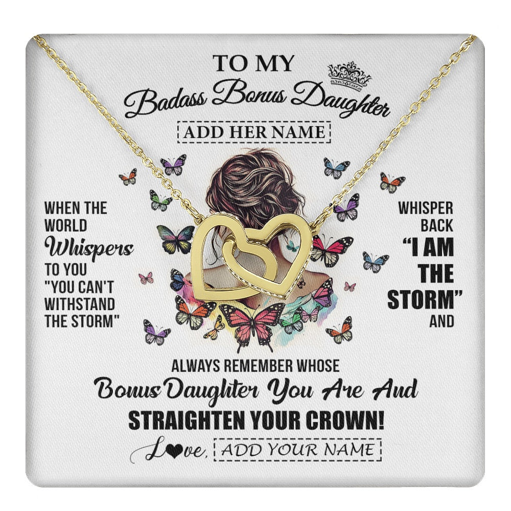 Personalized To My Badass Bonus Daughter I Am The Storm Necklace From Stepdad Stepmom Beautiful Step Daughter Birthday Gifts Christmas Gift Box Message Card