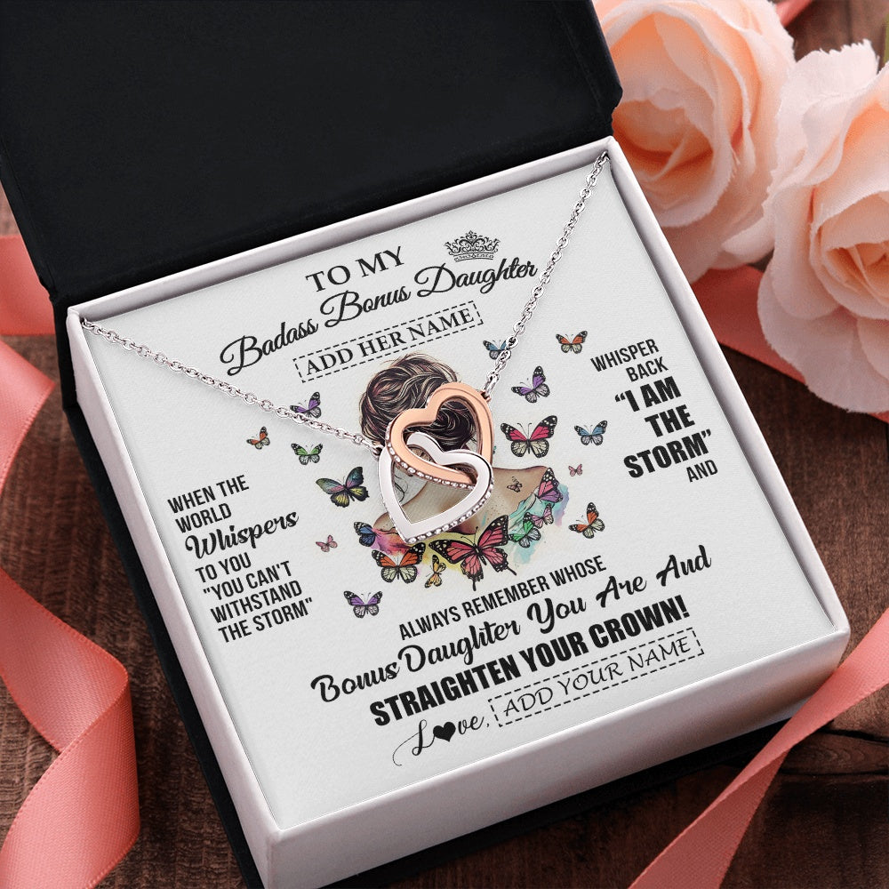 Personalized To My Badass Bonus Daughter I Am The Storm Necklace From Stepdad Stepmom Beautiful Step Daughter Birthday Gifts Christmas Gift Box Message Card