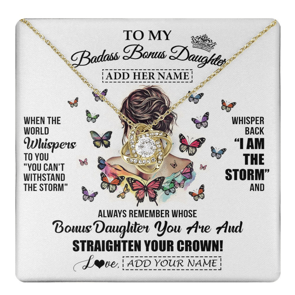 Personalized To My Badass Bonus Daughter I Am The Storm Necklace From Stepdad Stepmom Beautiful Step Daughter Birthday Gifts Christmas Gift Box Message Card