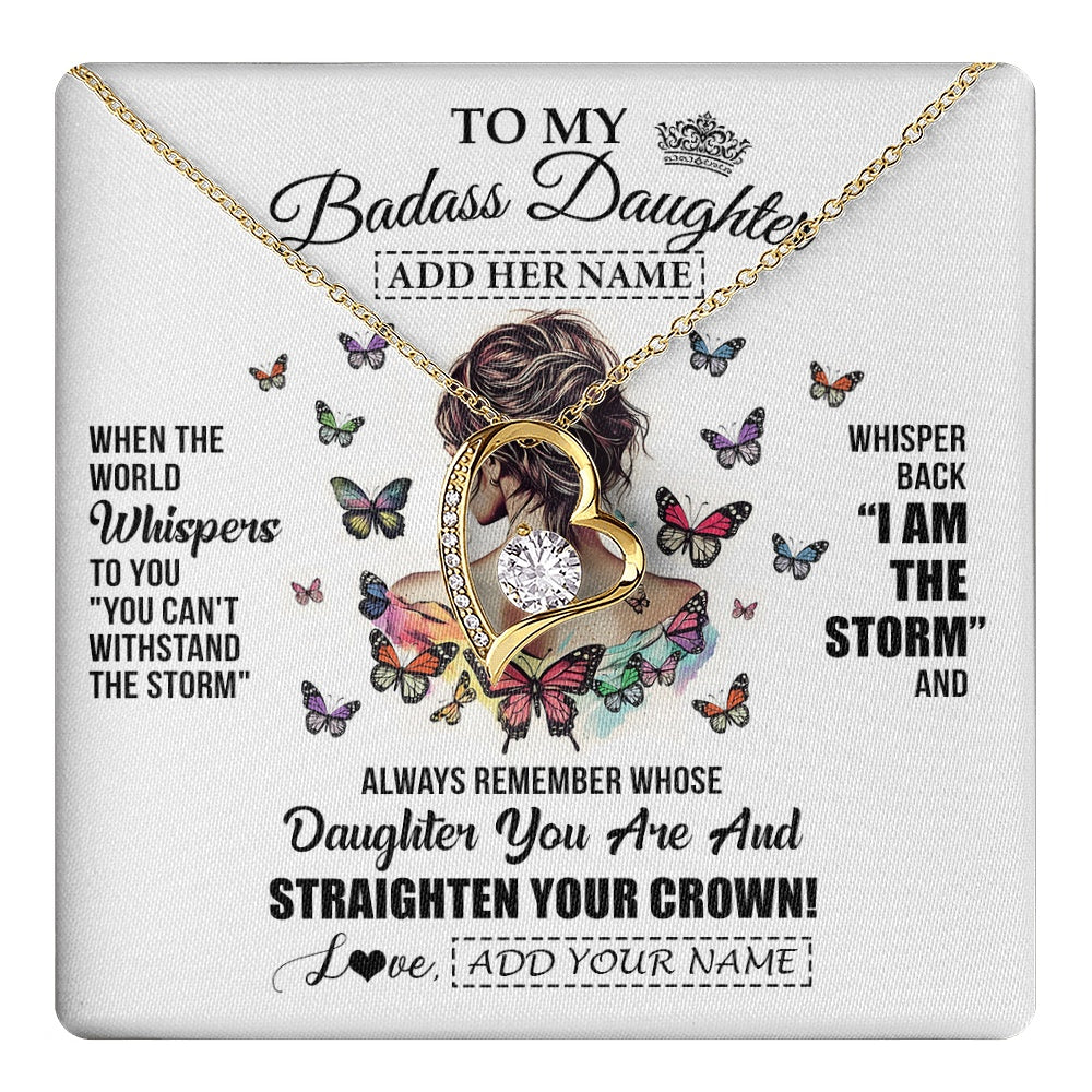 Personalized To My Badass Daughter I Am The Storm Necklace From Dad Mom Father Beautiful Daughter Birthday Gifts Graduation Christmas Gift Box Message Card