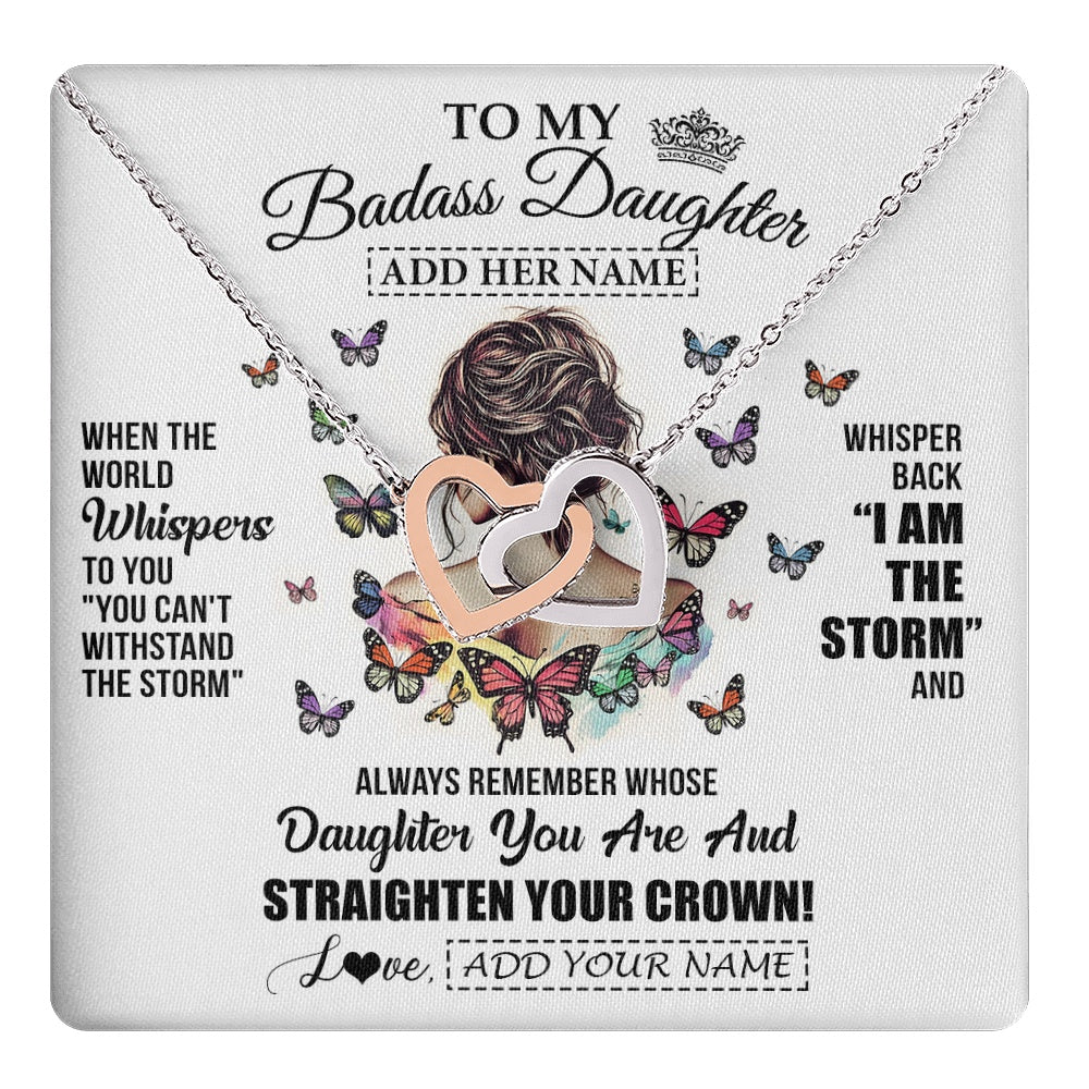 Personalized To My Badass Daughter I Am The Storm Necklace From Dad Mom Father Beautiful Daughter Birthday Gifts Graduation Christmas Gift Box Message Card