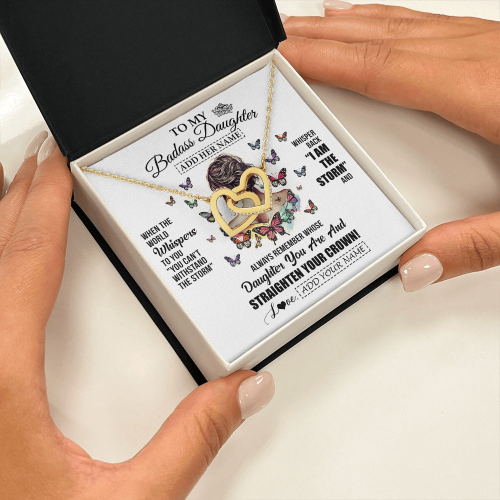 Personalized To My Badass Daughter I Am The Storm Necklace From Dad Mom Father Beautiful Daughter Birthday Gifts Graduation Christmas Gift Box Message Card