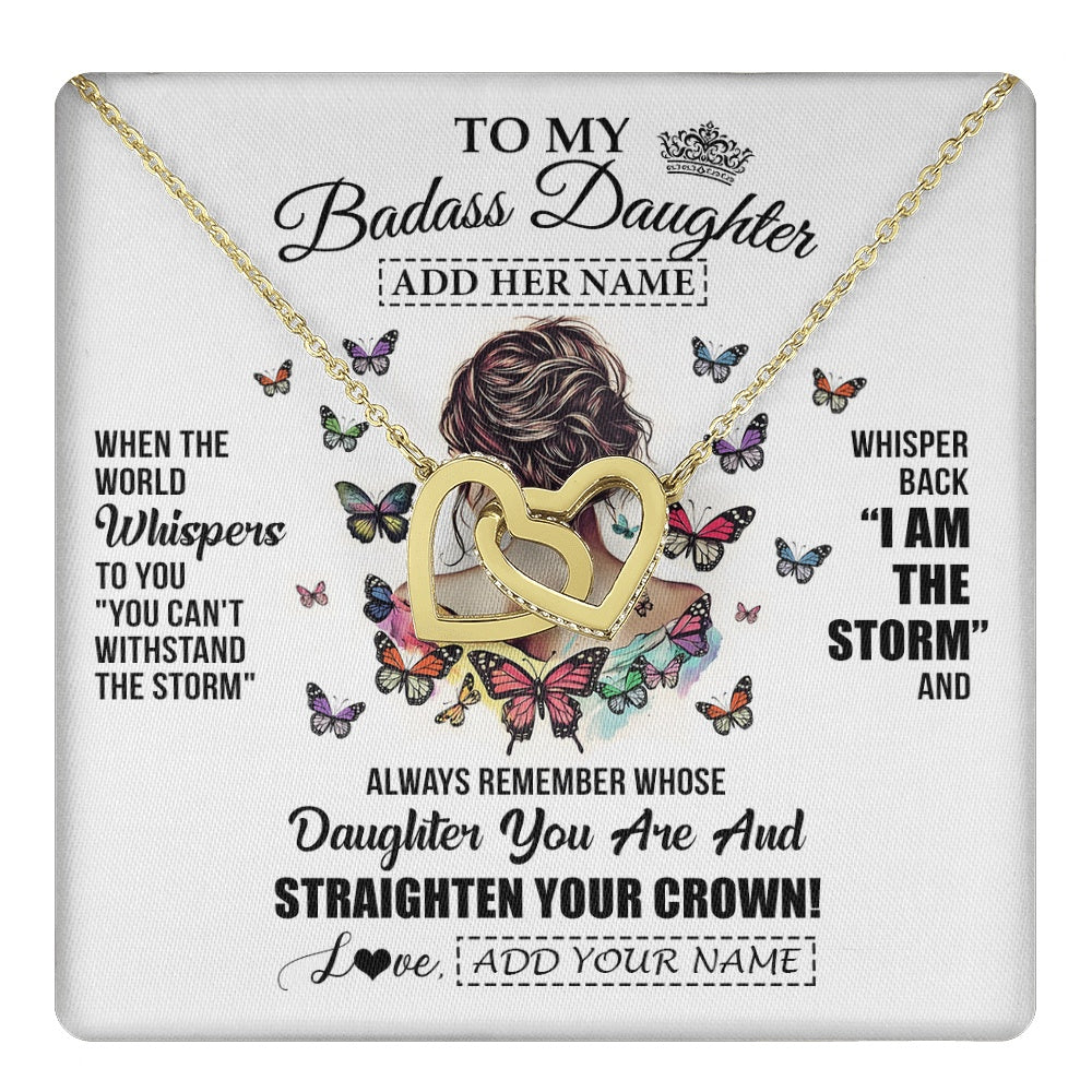 Personalized To My Badass Daughter I Am The Storm Necklace From Dad Mom Father Beautiful Daughter Birthday Gifts Graduation Christmas Gift Box Message Card