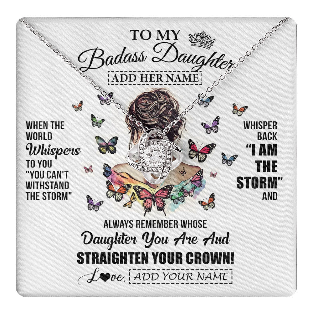 Personalized To My Badass Daughter I Am The Storm Necklace From Dad Mom Father Beautiful Daughter Birthday Gifts Graduation Christmas Gift Box Message Card