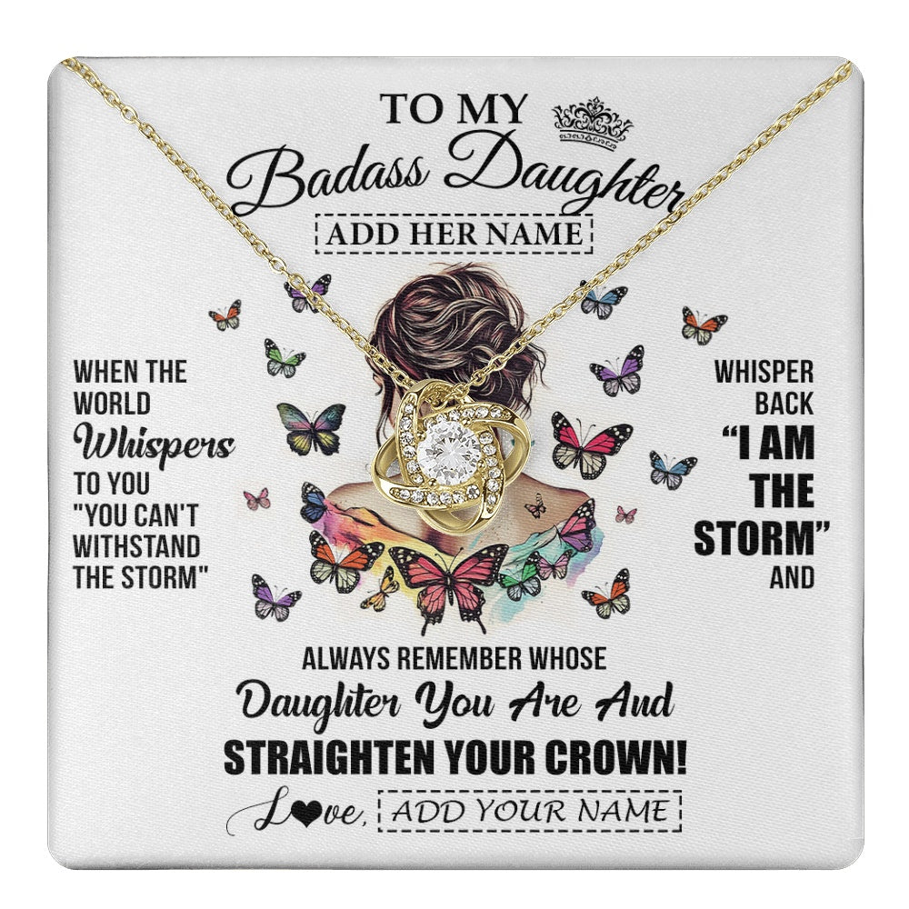 Personalized To My Badass Daughter I Am The Storm Necklace From Dad Mom Father Beautiful Daughter Birthday Gifts Graduation Christmas Gift Box Message Card