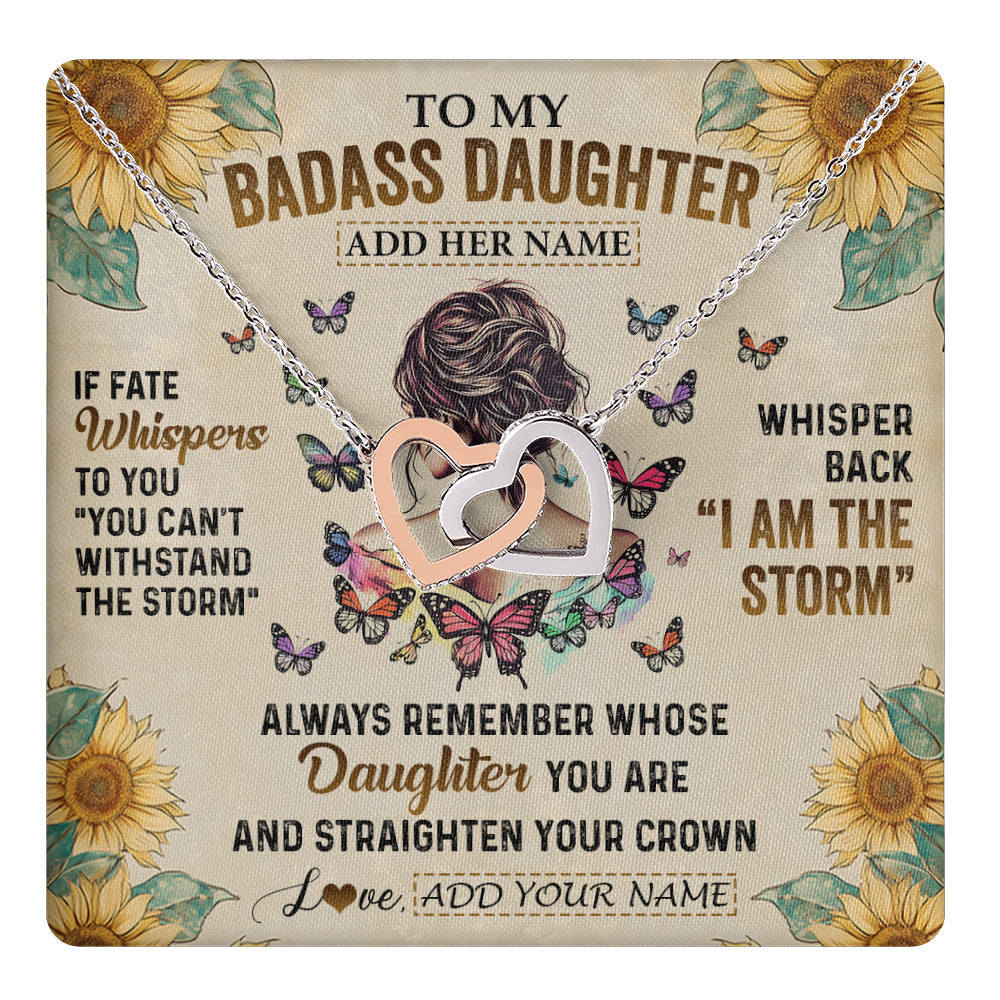 Personalized To My Badass Daughter Necklace From Dad Mom Father I Am The Storm Daughter Gifts Birthday Graduation Christmas Customized Gift Box Message Card