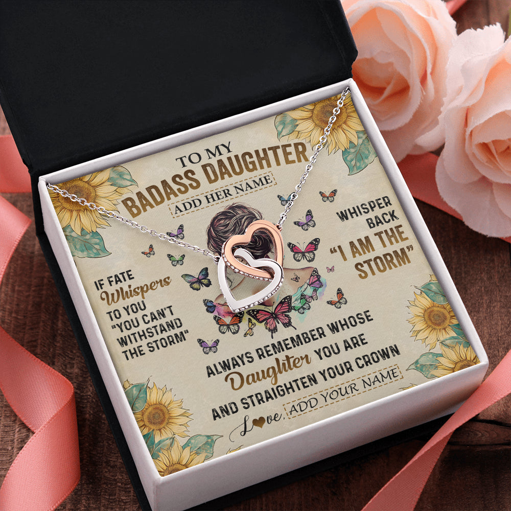 Personalized To My Badass Daughter Necklace From Dad Mom Father I Am The Storm Daughter Gifts Birthday Graduation Christmas Customized Gift Box Message Card