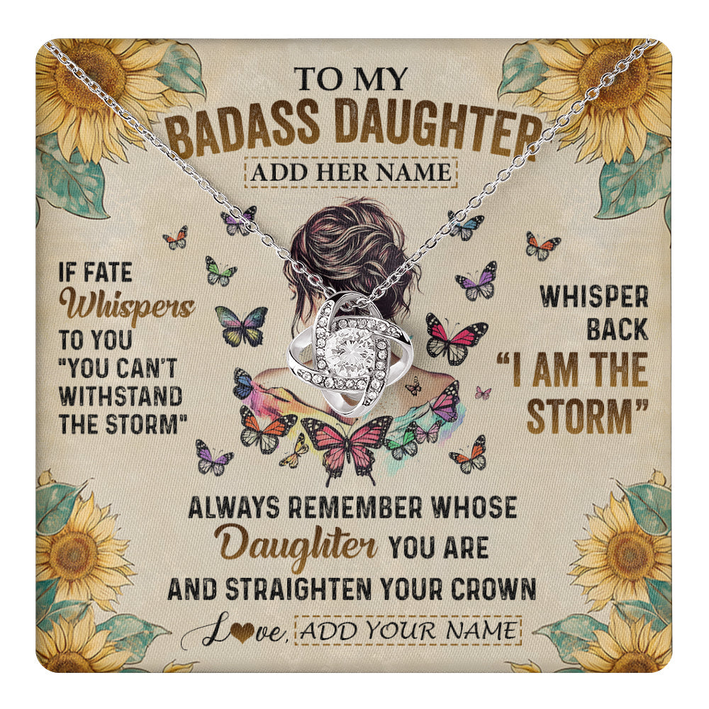 Personalized To My Badass Daughter Necklace From Dad Mom Father I Am The Storm Daughter Gifts Birthday Graduation Christmas Customized Gift Box Message Card