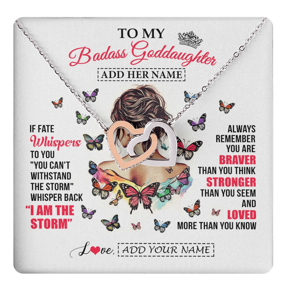 Personalized To My Badass Goddaughter From Uncle Aunt Necklace I Am The Storm Goddaughter Gifts Birthday Graduation Christmas Custom Gift Box Message Card
