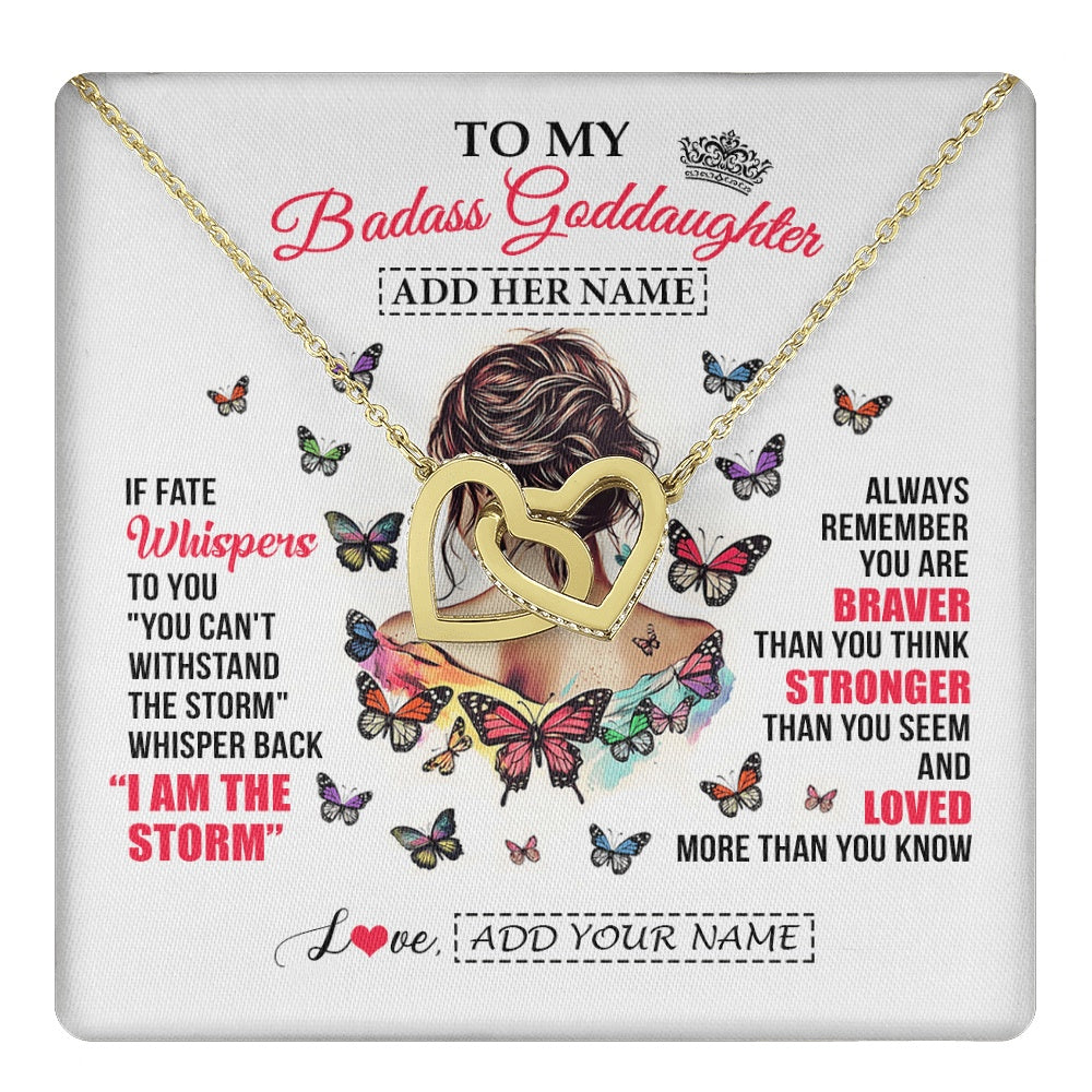 Personalized To My Badass Goddaughter From Uncle Aunt Necklace I Am The Storm Goddaughter Gifts Birthday Graduation Christmas Custom Gift Box Message Card