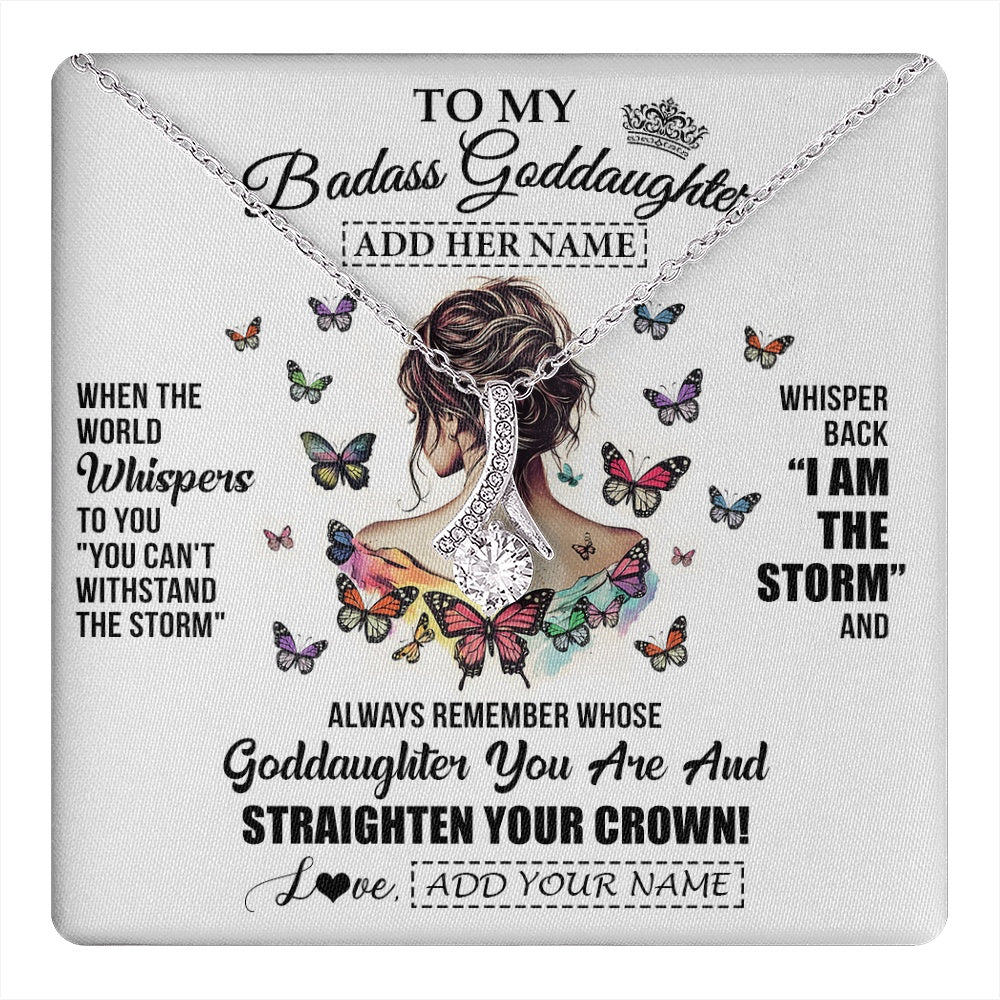 Personalized To My Badass Goddaughter I Am The Storm Necklace From Godmother Beautiful Goddaughter Birthday Gifts Graduation Christmas Gift Box Message Card