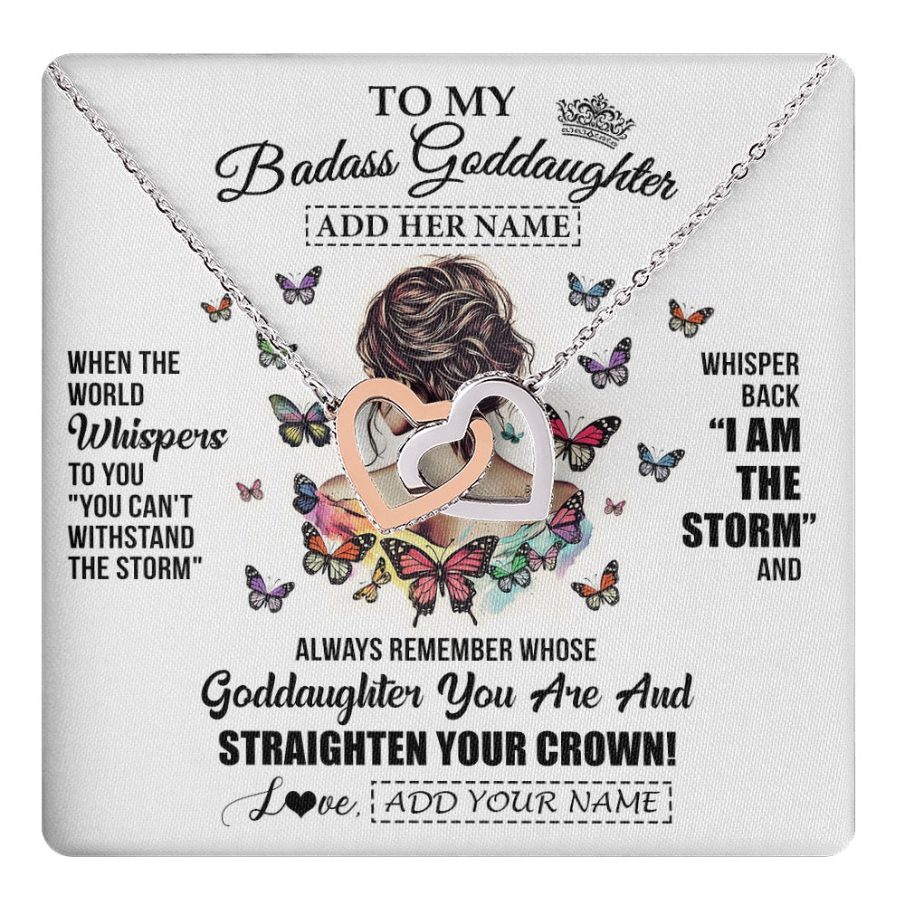 Personalized To My Badass Goddaughter I Am The Storm Necklace From Godmother Beautiful Goddaughter Birthday Gifts Graduation Christmas Gift Box Message Card