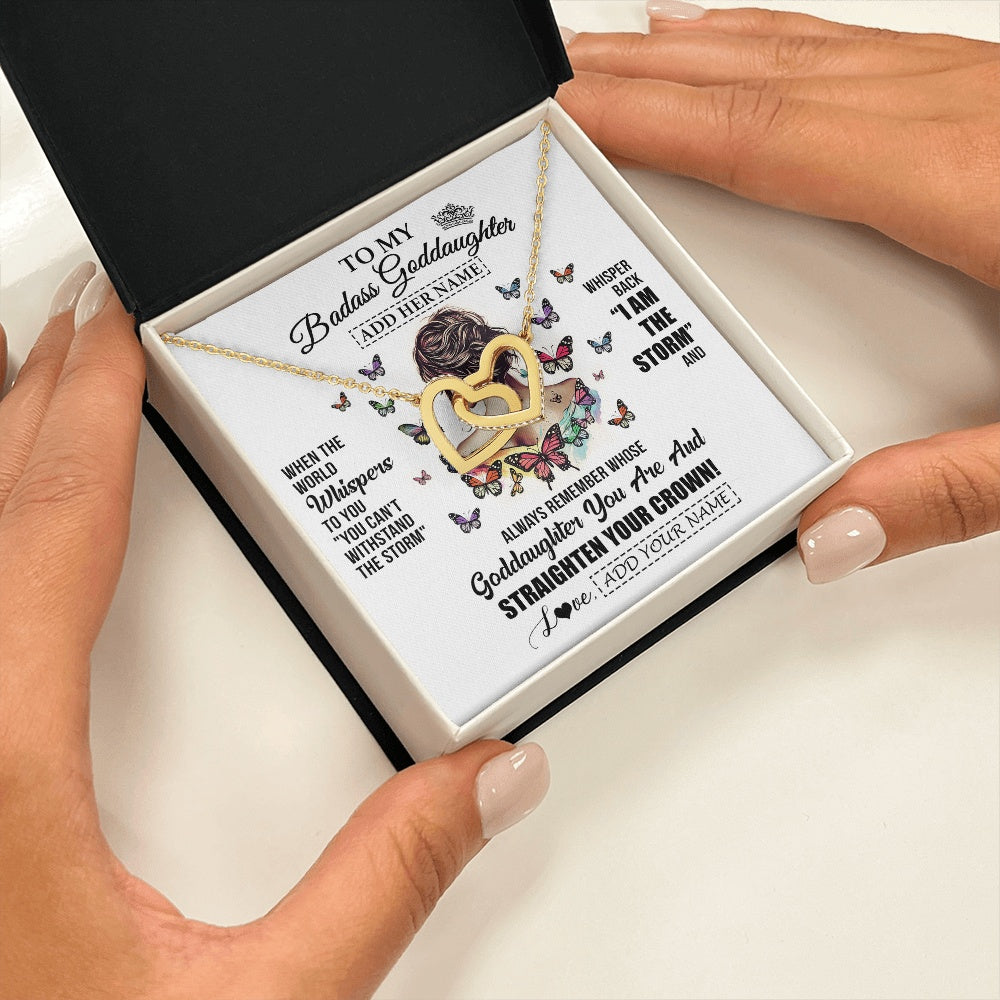 Personalized To My Badass Goddaughter I Am The Storm Necklace From Godmother Beautiful Goddaughter Birthday Gifts Graduation Christmas Gift Box Message Card