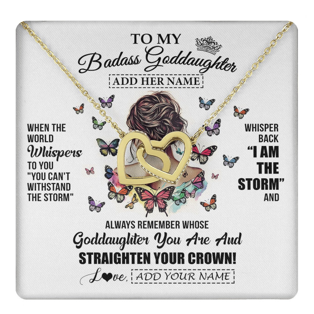Personalized To My Badass Goddaughter I Am The Storm Necklace From Godmother Beautiful Goddaughter Birthday Gifts Graduation Christmas Gift Box Message Card