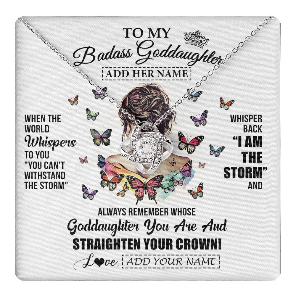 Personalized To My Badass Goddaughter I Am The Storm Necklace From Godmother Beautiful Goddaughter Birthday Gifts Graduation Christmas Gift Box Message Card
