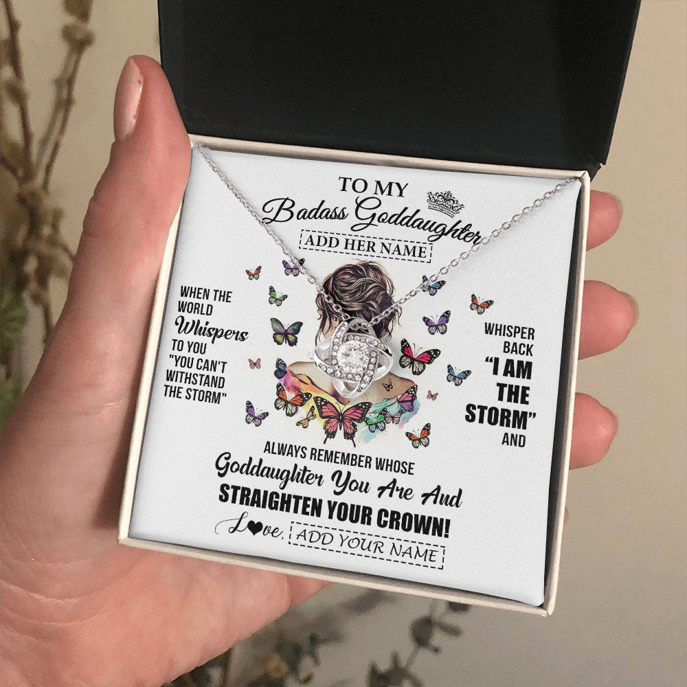Personalized To My Badass Goddaughter I Am The Storm Necklace From Godmother Beautiful Goddaughter Birthday Gifts Graduation Christmas Gift Box Message Card