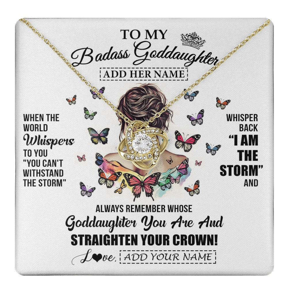 Personalized To My Badass Goddaughter I Am The Storm Necklace From Godmother Beautiful Goddaughter Birthday Gifts Graduation Christmas Gift Box Message Card