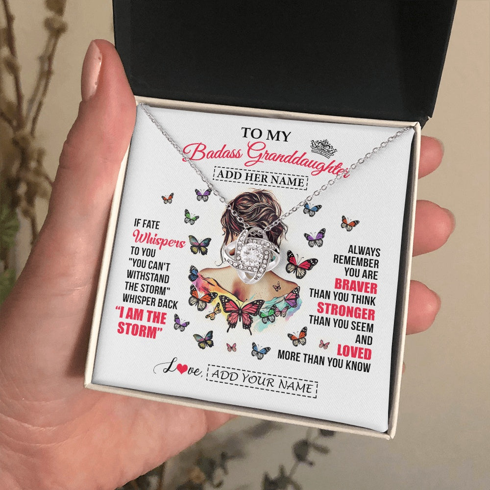 Personalized To My Badass Granddaughter From Grandpa Papa Necklace I Am The Storm Granddaughter Gifts Birthday Christmas Custom Gift Box Message Card