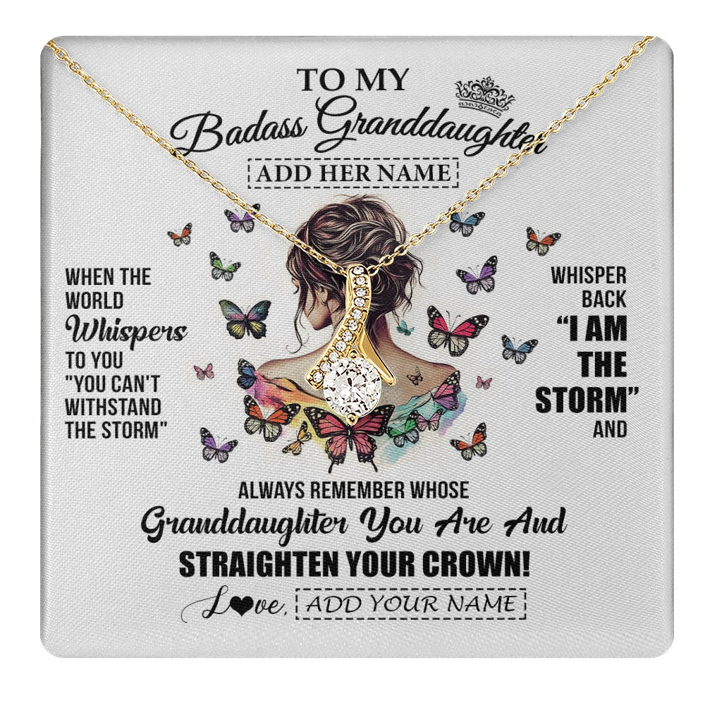 Personalized To My Badass Granddaughter I Am The Storm Necklace From Grandpa Papa Beautiful Granddaughter Birthday Gifts Christmas Gift Box Message Card