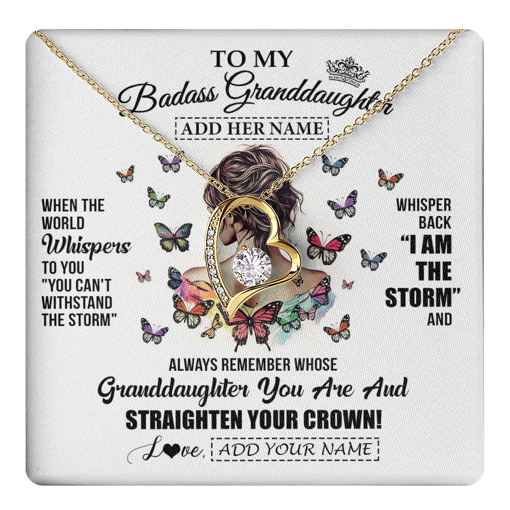Personalized To My Badass Granddaughter I Am The Storm Necklace From Grandpa Papa Beautiful Granddaughter Birthday Gifts Christmas Gift Box Message Card