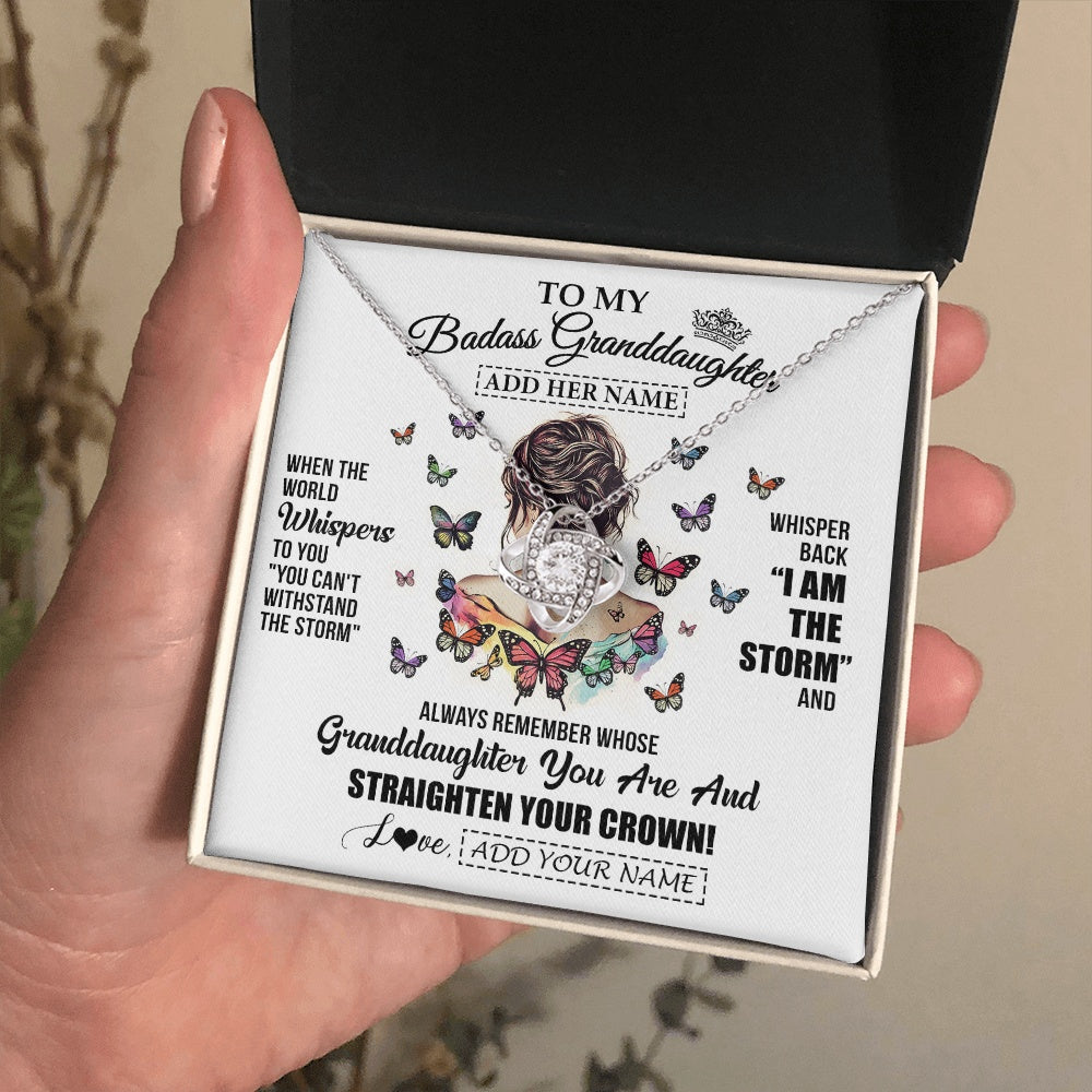 Personalized To My Badass Granddaughter I Am The Storm Necklace From Grandpa Papa Beautiful Granddaughter Birthday Gifts Christmas Gift Box Message Card