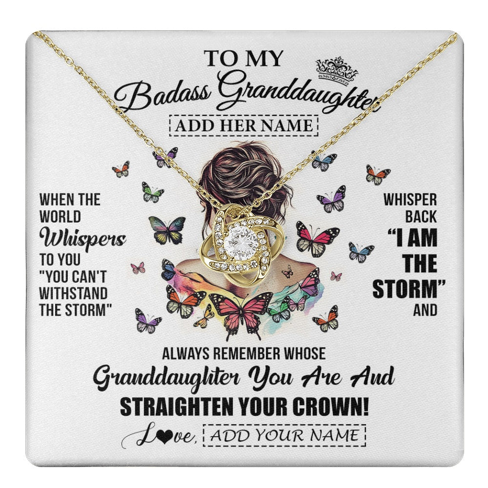 Personalized To My Badass Granddaughter I Am The Storm Necklace From Grandpa Papa Beautiful Granddaughter Birthday Gifts Christmas Gift Box Message Card