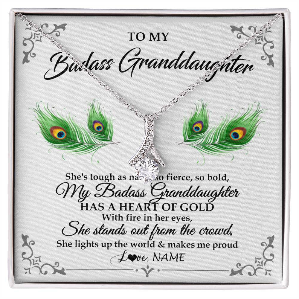Personalized To My Badass Granddaughter Necklace From Grandma Love You Always Granddaughter Birthday Graduation Christmas Customized Gift Box Message Card