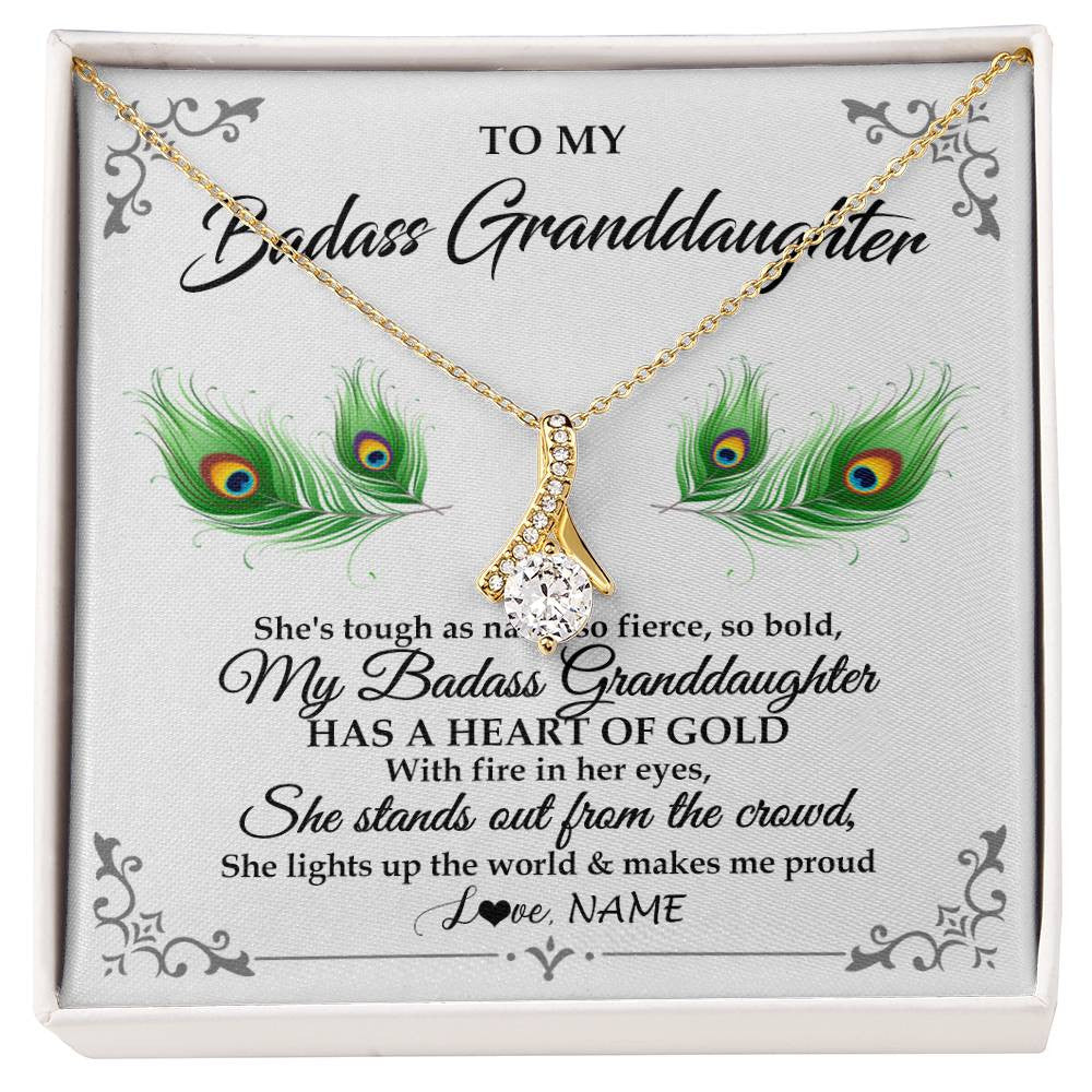 Personalized To My Badass Granddaughter Necklace From Grandma Love You Always Granddaughter Birthday Graduation Christmas Customized Gift Box Message Card