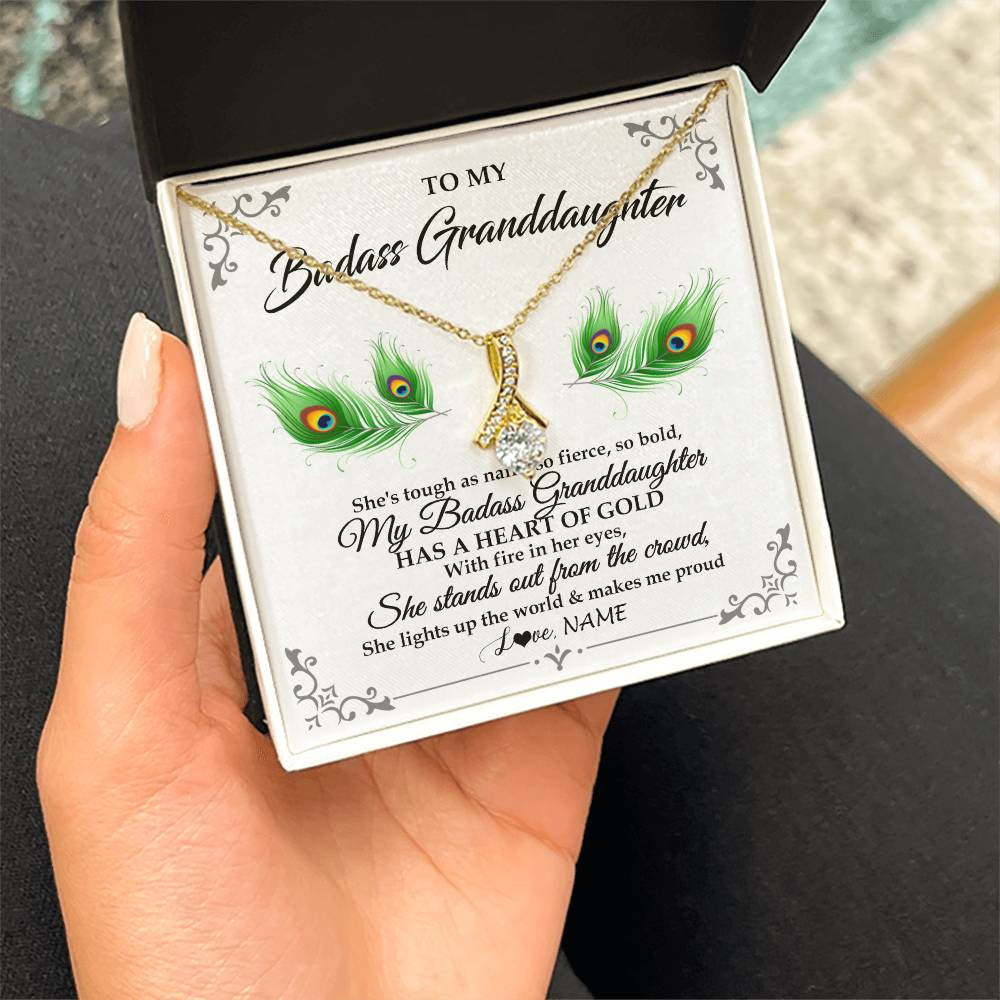 Personalized To My Badass Granddaughter Necklace From Grandma Love You Always Granddaughter Birthday Graduation Christmas Customized Gift Box Message Card