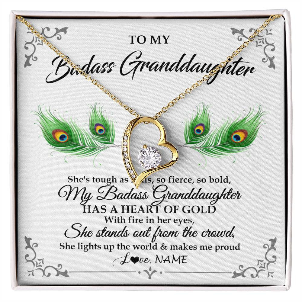 Personalized To My Badass Granddaughter Necklace From Grandma Love You Always Granddaughter Birthday Graduation Christmas Customized Gift Box Message Card