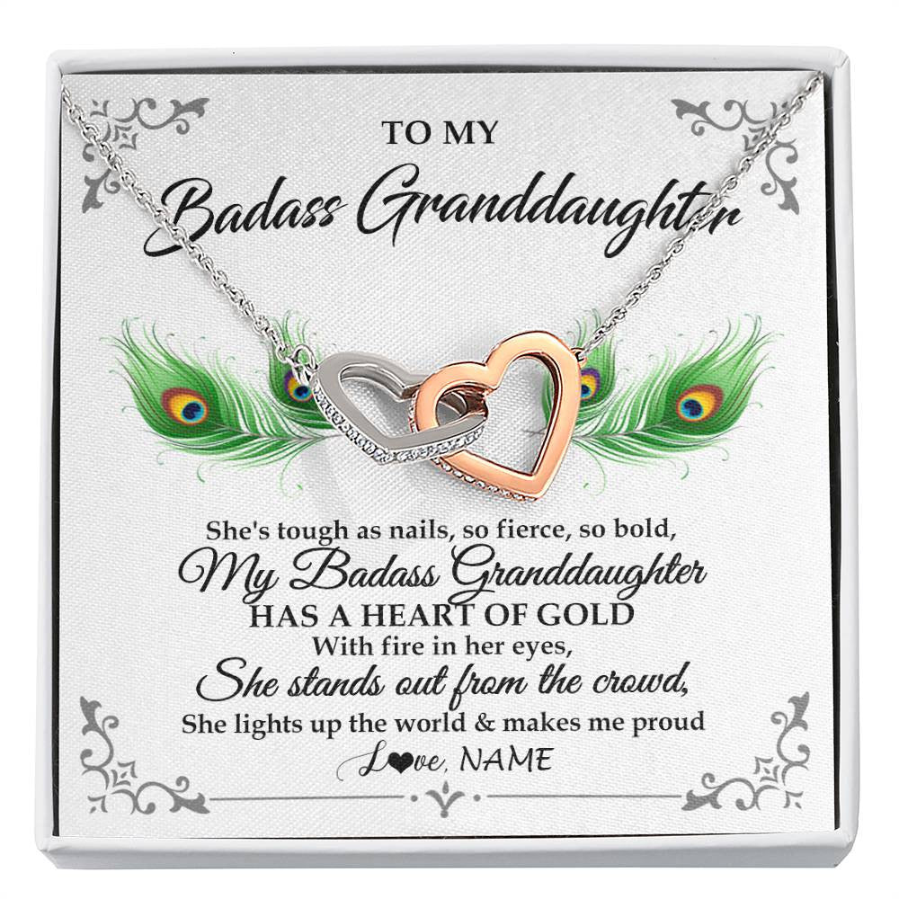 Personalized To My Badass Granddaughter Necklace From Grandma Love You Always Granddaughter Birthday Graduation Christmas Customized Gift Box Message Card