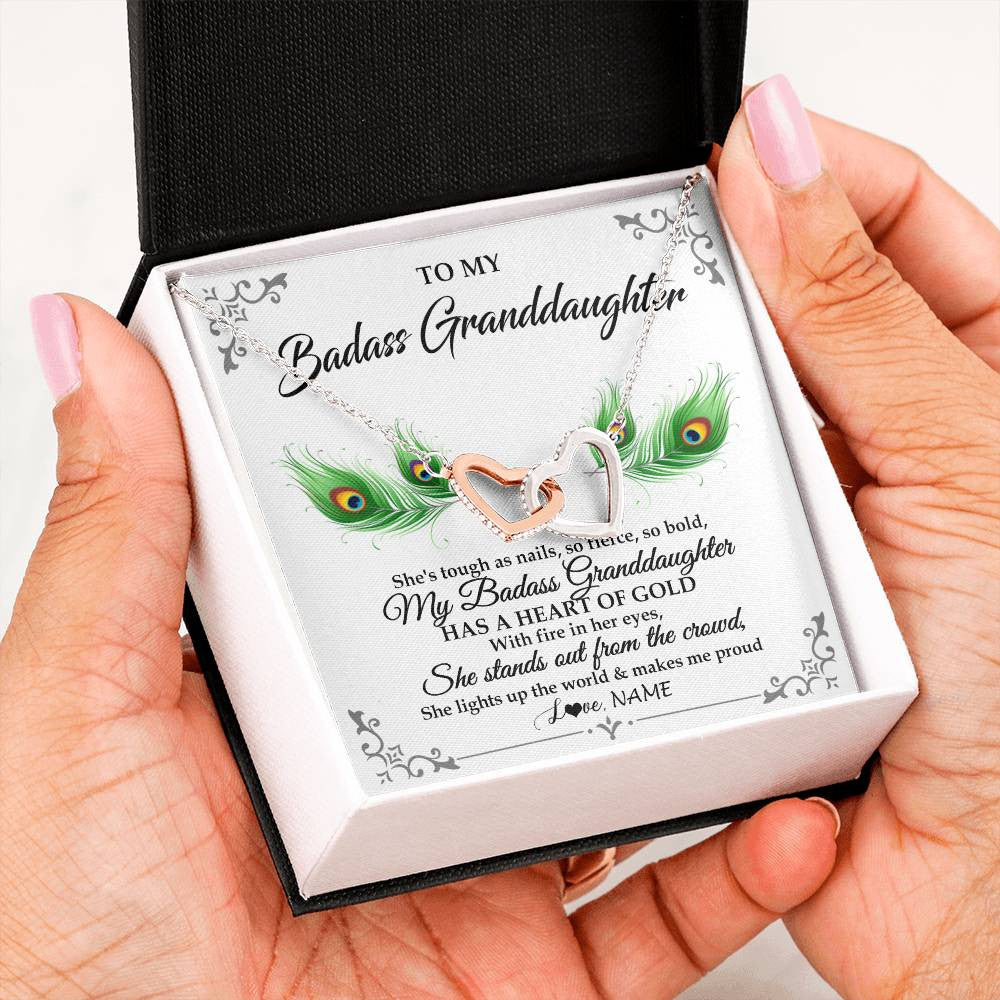 Personalized To My Badass Granddaughter Necklace From Grandma Love You Always Granddaughter Birthday Graduation Christmas Customized Gift Box Message Card